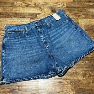 NWT Madewell Relaxed Mid-Length Denim Shorts Size 32